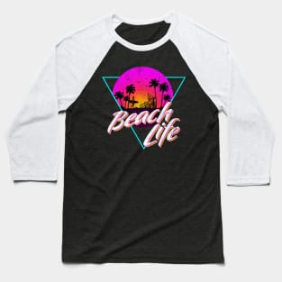 Vintage Fade Beach Life design Baseball T-Shirt